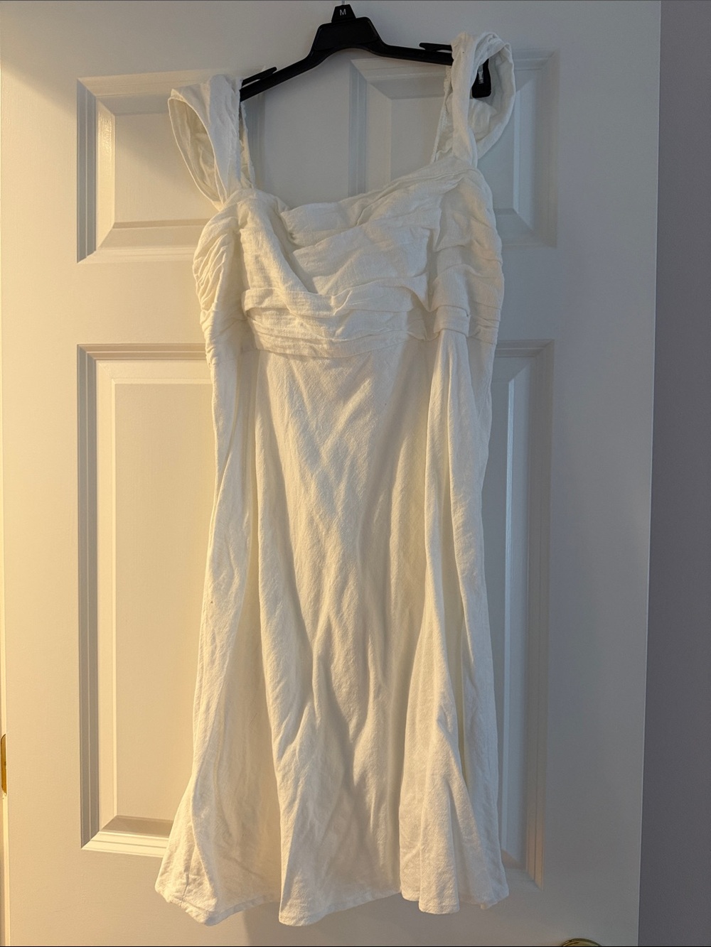 White Sun Dress with Tie Shoulder Straps